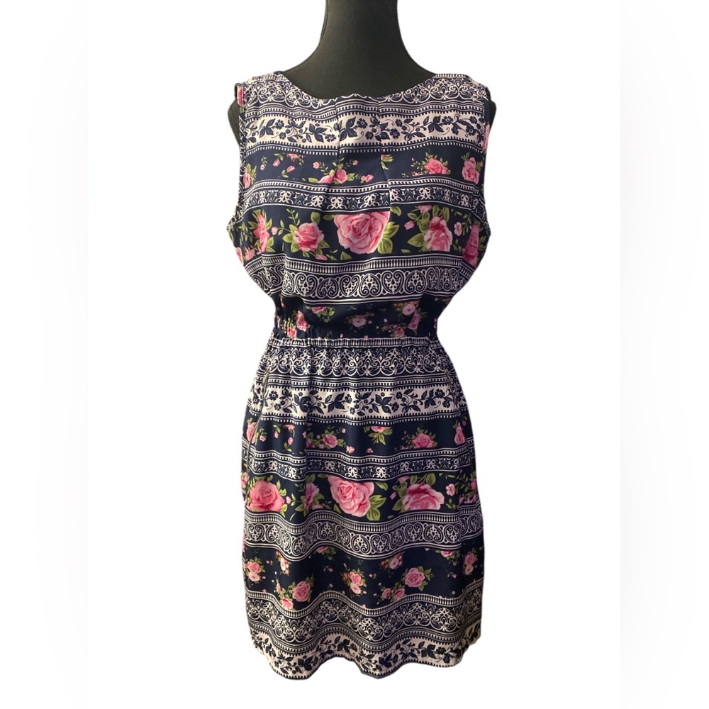 Feathers Floral Patterned Dress L EUC